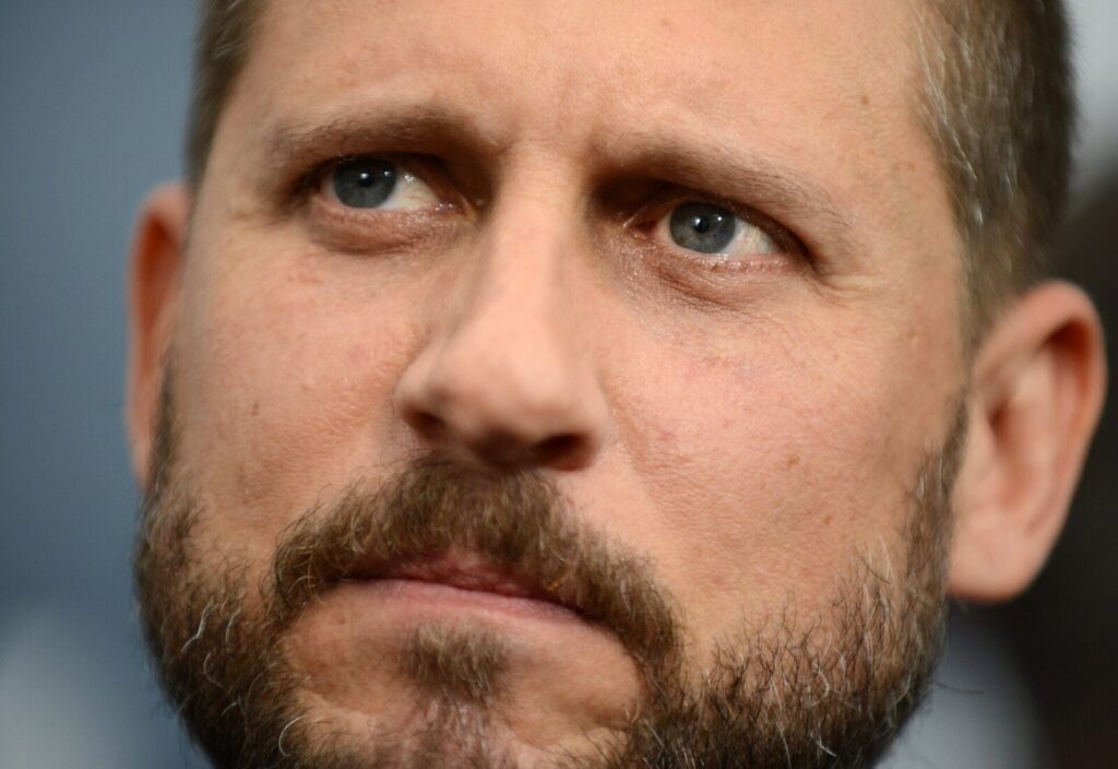David Ayer, director de cine, en una actuación pública