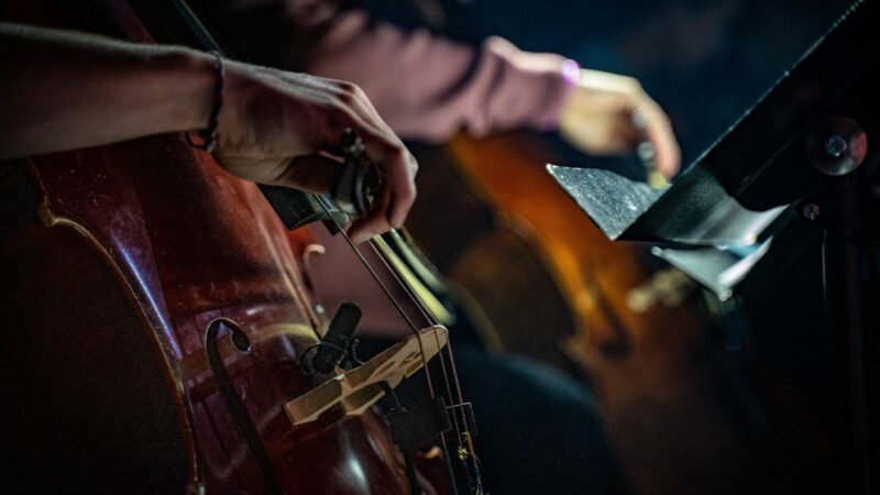 Concierto de música de cámara con músicos y violonchelo