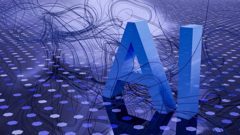 Interfaz digital con gráficos y datos que representan inteligencia artificial y tecnología