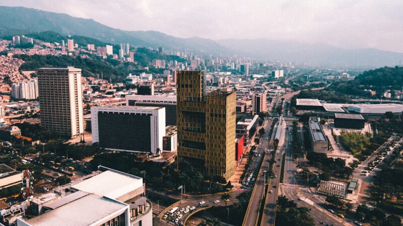 Persona revisando productos en un centro comercial colombiano, reflejando el comportamiento de consumo de los hogares
