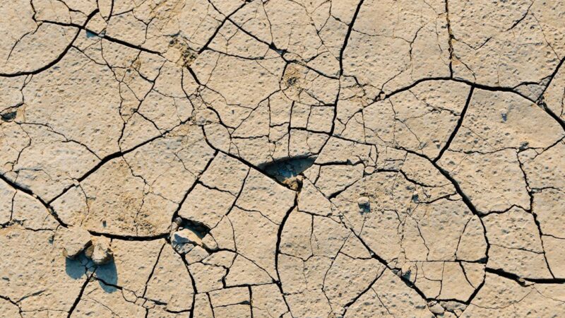 Causejo seco y agrietado de un río por falta de agua, imagen de la sequía que afecta cuencas en todo el mundo según la OMM