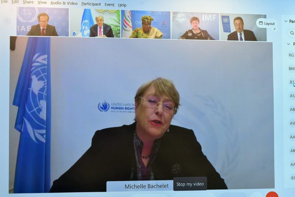 La expresidenta de Chile Michelle Bachelet, que anunció su retiro de la carrera por la Secretaría General de la ONU