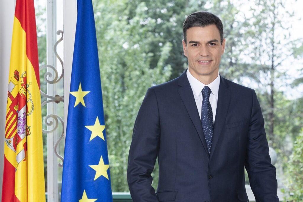El presidente del Gobierno de España, Pedro Sánchez, durante una comparecencia pública