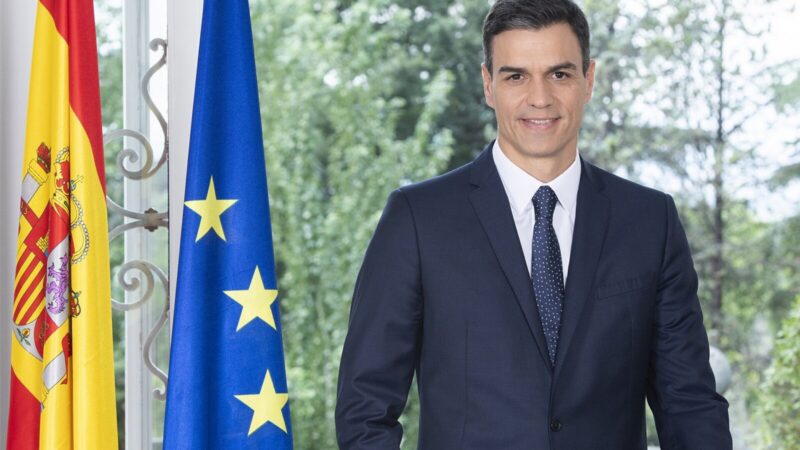 El presidente del Gobierno de España, Pedro Sánchez, durante una comparecencia pública