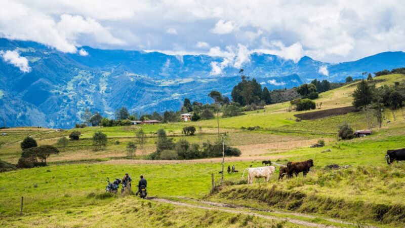 Paisaje rural de montaña en el suroccidente colombiano, zona afectada por la confrontación armada