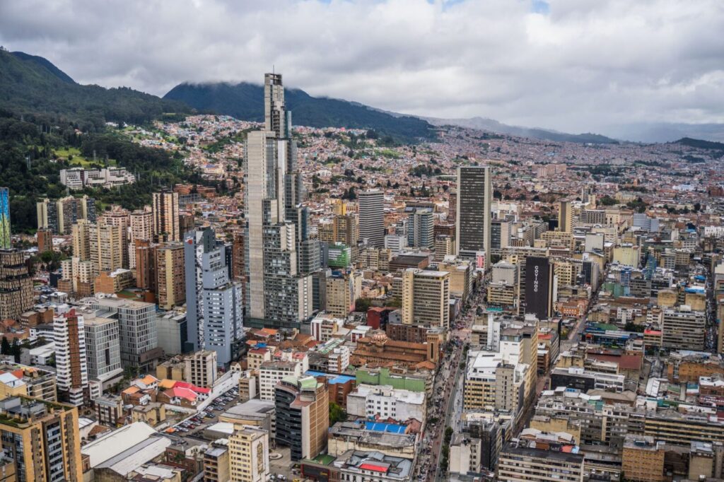 Edificios del centro financiero de Bogotá, el principal distrito de negocios de Colombia