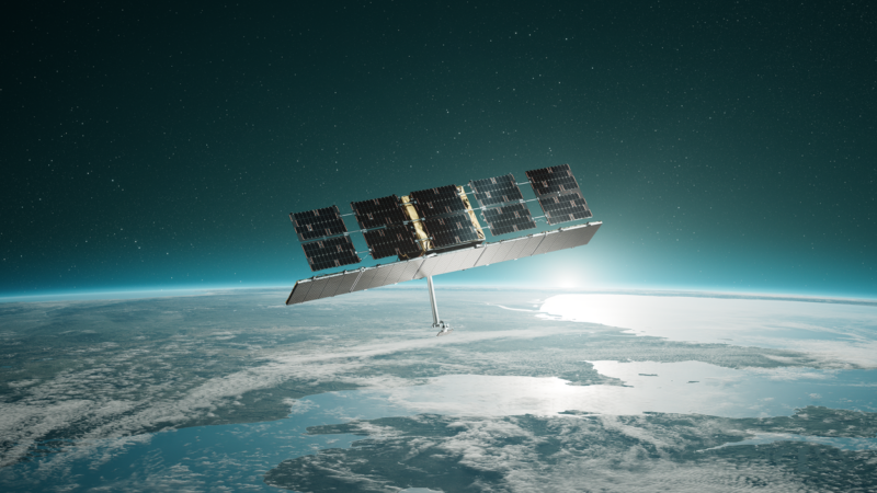 Satélite orbitando la Tierra en una imagen relacionada con la seguridad espacial