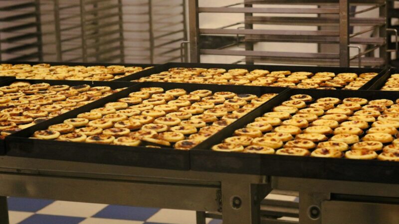Línea de producción automatizada en una planta de alimentos
