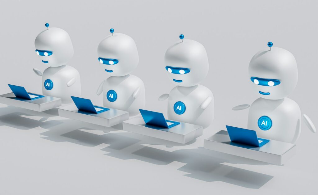 Persona estudiando inteligencia artificial mediante una plataforma de formación virtual en un computador portátil