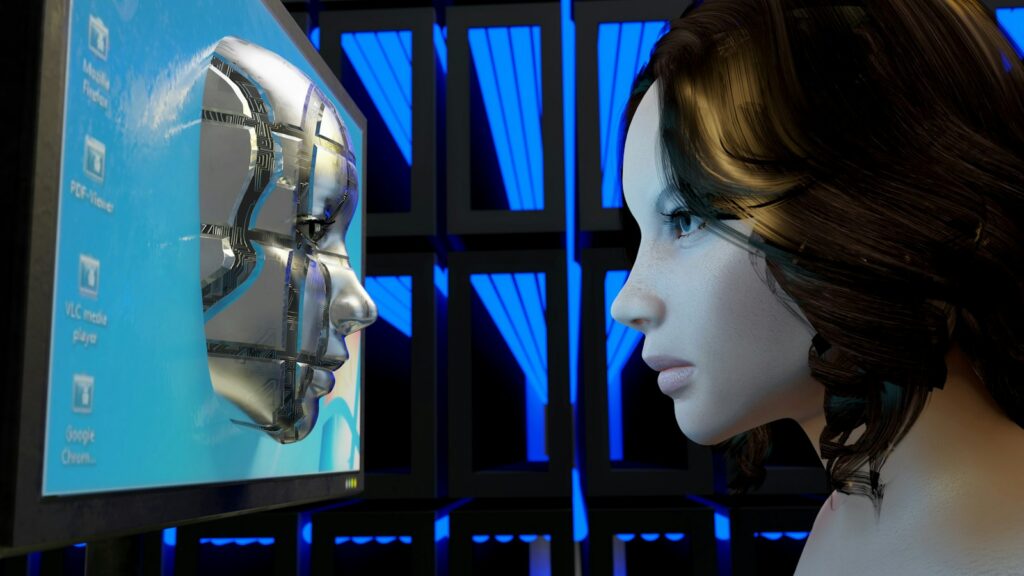 Robot humanoide realizando movimientos físicos durante una demostración tecnológica