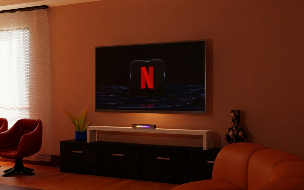Televisor mostrando una plataforma de entretenimiento por streaming
