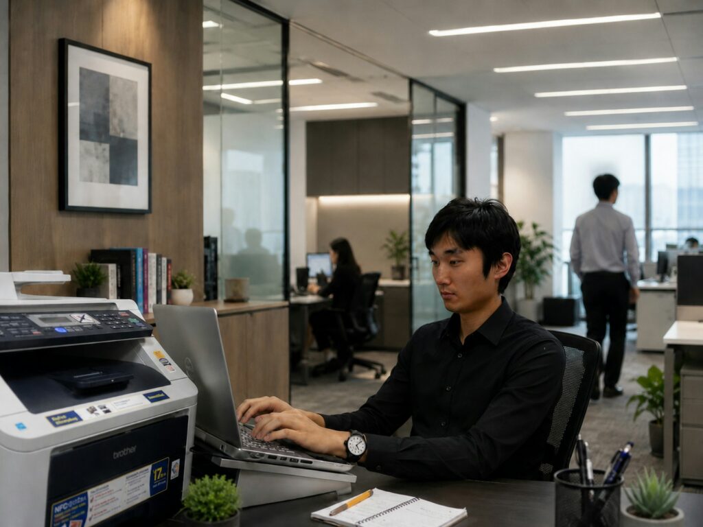 Documentos y herramientas digitales en una oficina que representa la modernización de los trámites públicos