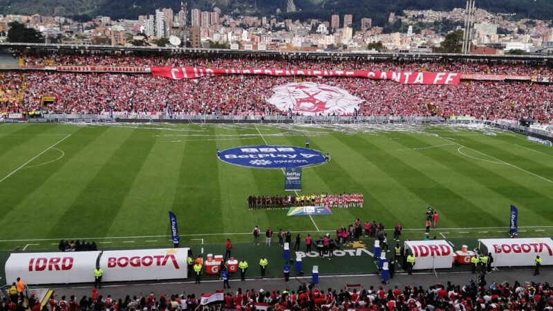 Jugadoras de Independiente Santa Fe durante un partido de la Copa Libertadores Femenina