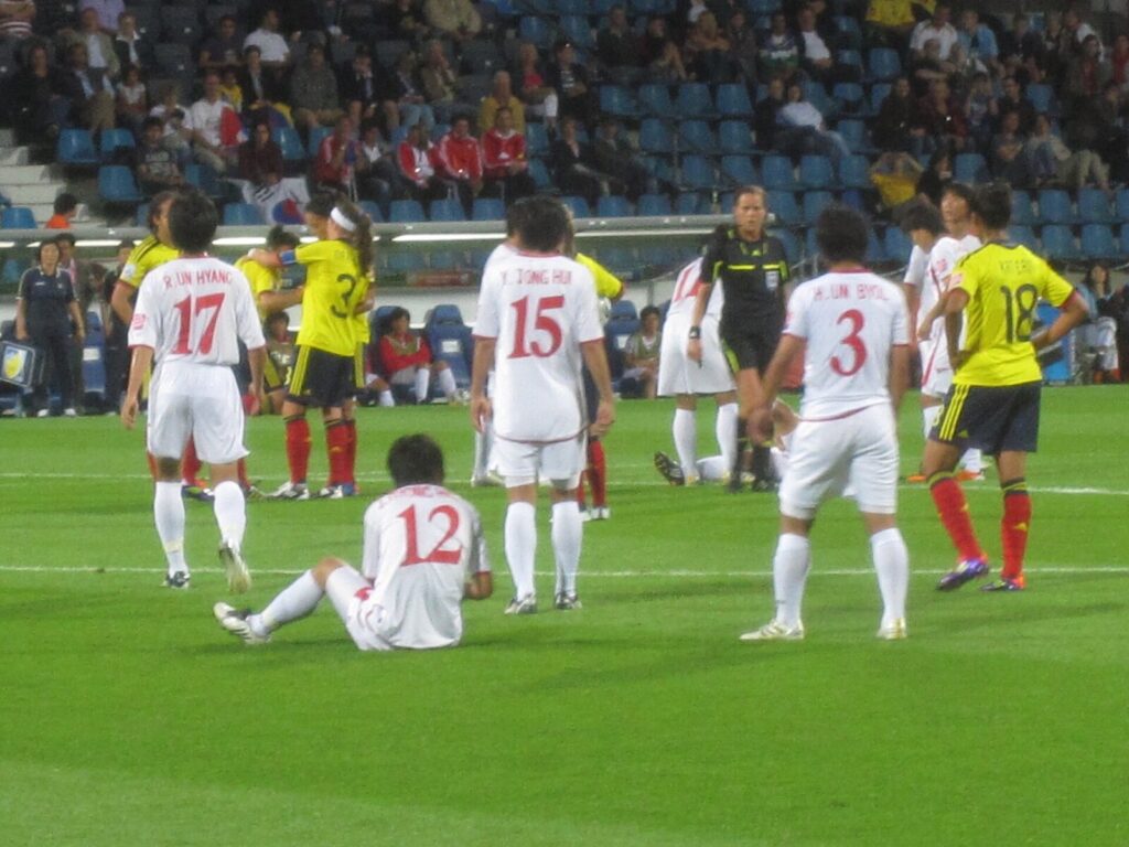 Jugadoras de la Selección Colombia Femenina durante un partido de fútbol